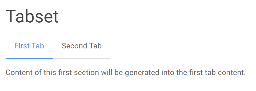 Tabset output.